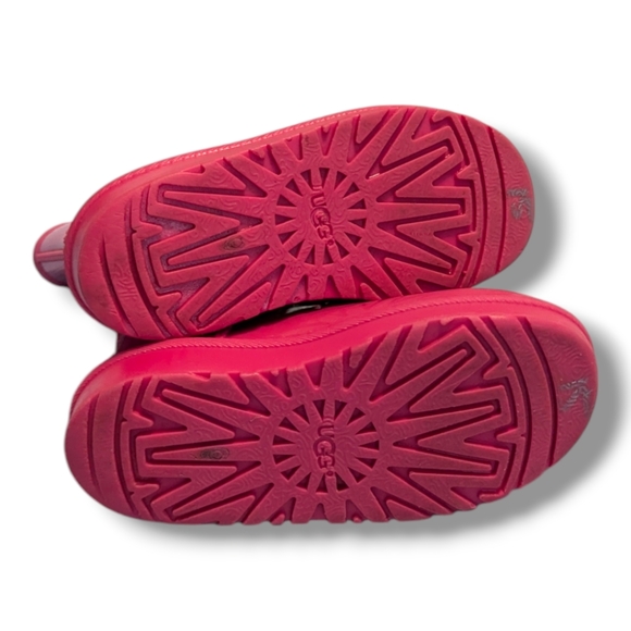 Ugg Rahjee Rain Boots Girl's Size 8 Casual Diva Pink Slip-OnClassic Rubber - Picture 9 of 13